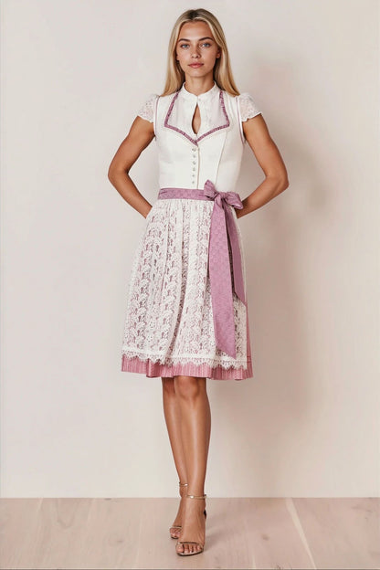 Julia Trentini Alissa Midi Dirndl, Ecru — 60cm