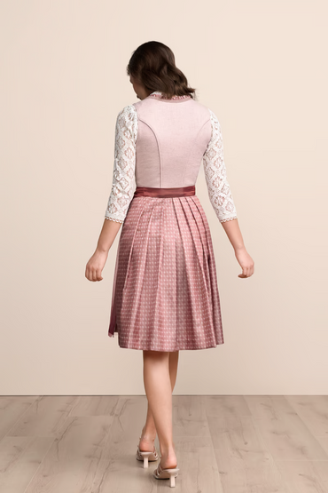 Kruger Midi Dirndl 2pcs. 60cm "Clarice" red (38,46)