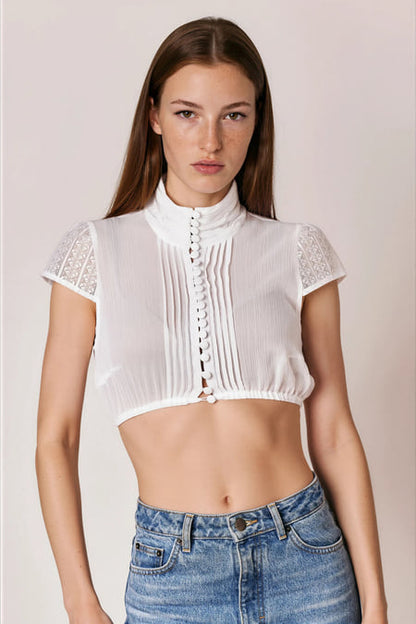 Julia Trentini Luce Dirndl Blouse, Ecru