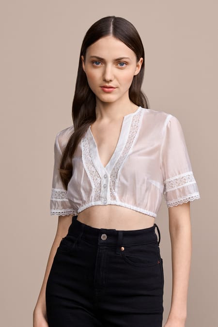 Julia Trentini Helmina Dirndl Blouse, Ecru