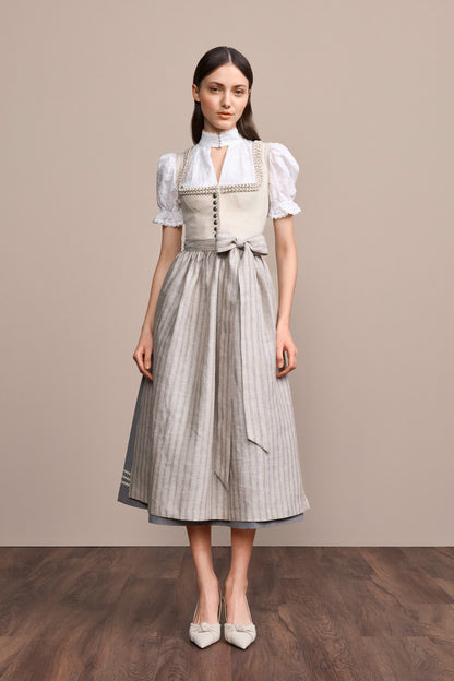 Julia Trentini Erin maxi dirndl in beige, 80cm