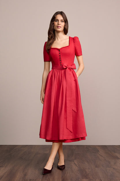 Julia Trentini Adriana maxi dirndl in red, 80cm