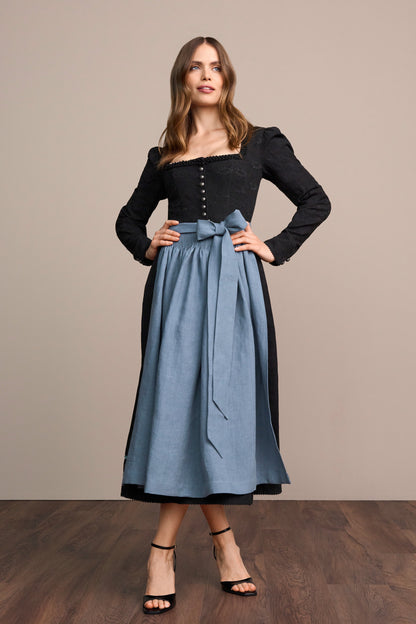 Julia Trentini Sylvia maxi dirndl in black, 80cm