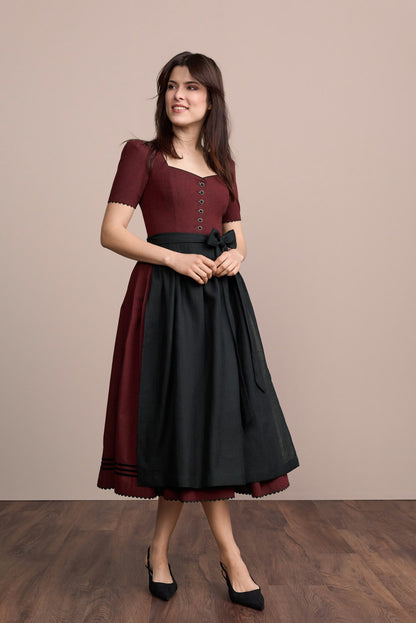 Julia Trentini Aviana Dirndl, Red — 80cm Maxi