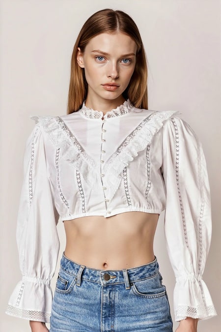 Julia Trentini Flavia Dirndl Blouse, White