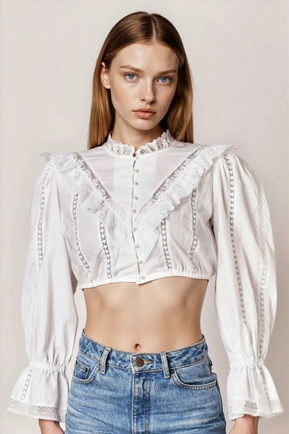 Julia Trentini Flavia Dirndl Blouse, White
