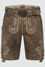 Trentini Men's Lederhosen "Oskar" brown with belt