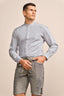 Krueger Traditional Shirt "Cay" gray with stand-up collar and long sleeves.