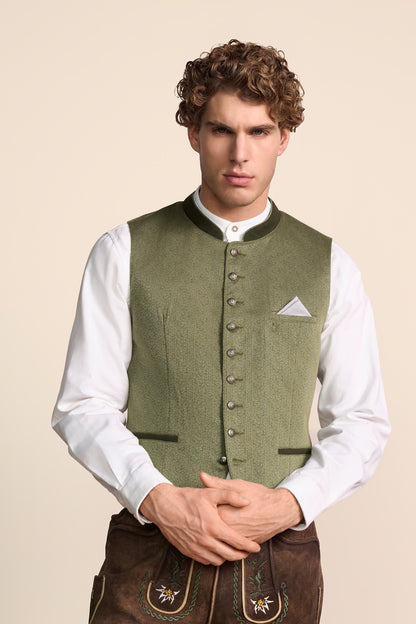 Krüger 'Elyas' Traditional Vest — Olive (52)