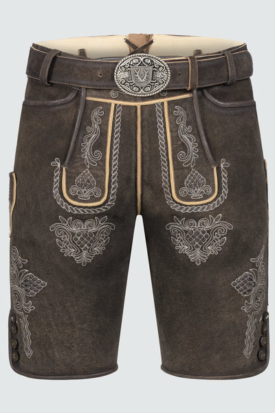 Kruger Men's Lederhosen "Vinc" with belt (in USA stock)