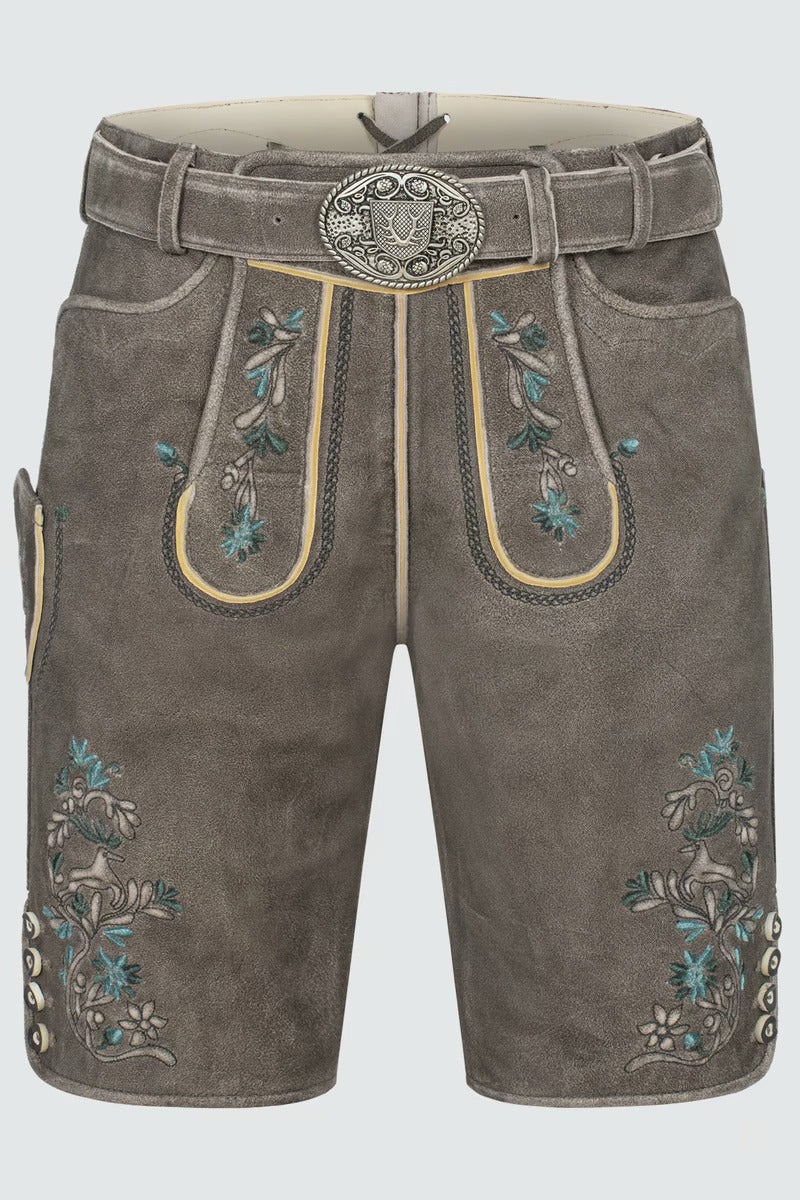 Kruger Men's Lederhosen "Jorrit" (brown) with Belt (low stock)