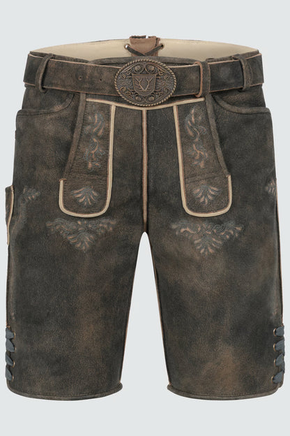 Kruger Men's Lederhosen "Curtis" brown (58)