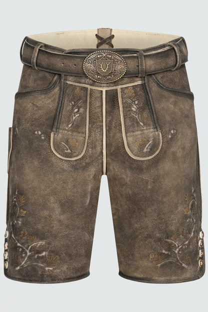 Kruger Men's Lederhosen "Wanja" brown with Belt (52,54,58)