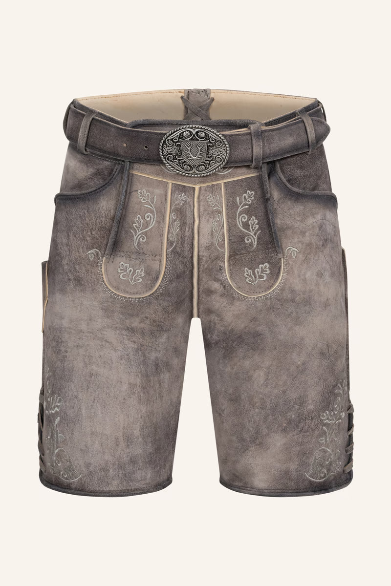 Kruger Men's Lederhosen "Zephar" with belt - Brown