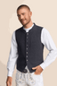 Kruger Traditional Vest "Dameon" blue, elegant monochrome design, classic button closure, 100% cotton.