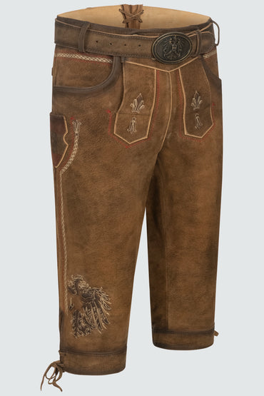 Kruger Mei Hoamat Kniebund lederhosen brown, back