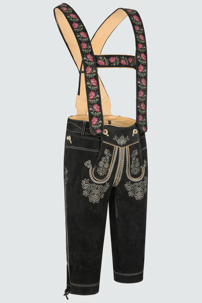 Kruger Men's Knee-length Lederhosen "Swabian" beige black (size 48)