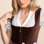Kruger Midi Dirndl 2pcs. 60cm "Cerys" brown (34,36)
