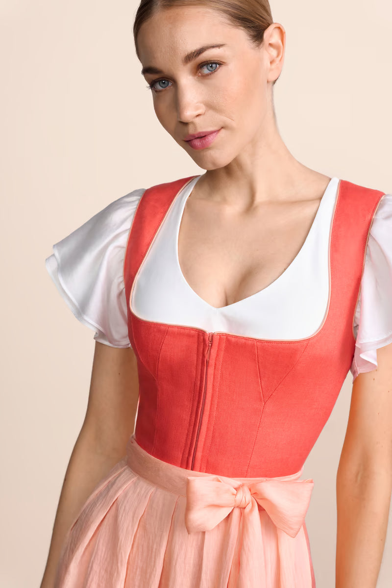 Kruger Sylphira Long Dirndl, Pink — 70cm 2pc Set