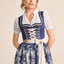 Kruger Long Dirndl 2pcs. 70cm "Quiana" blue (size 36 only)