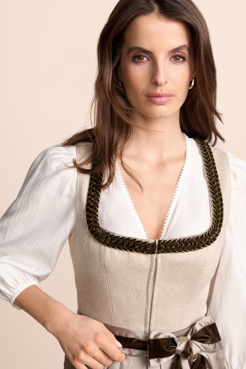 Kruger Long Dirndl 2pcs. 70cm "Serina" beige