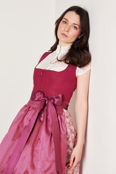 Kruger Long Dirndl 2pcs. 70cm "Flaminia" red