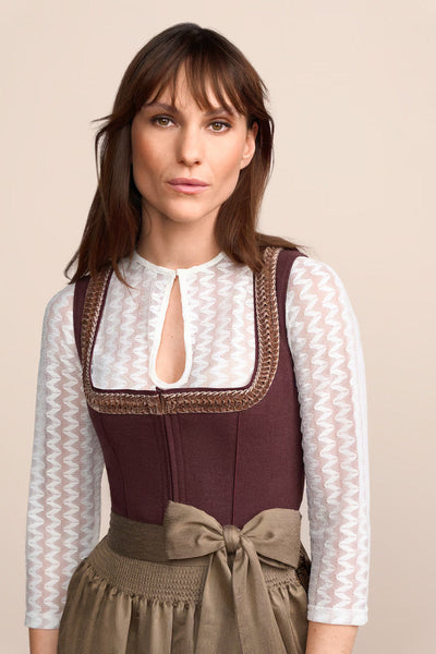 Kruger Long Dirndl 2pcs. 70cm "Janey" red