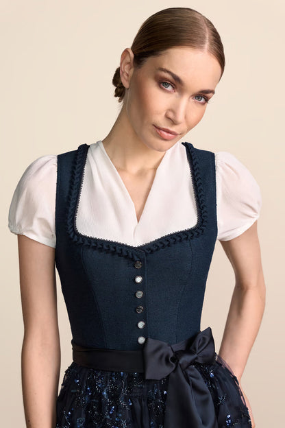Kruger Midi Dirndl 2pcs. 60cm "Fayana" blue