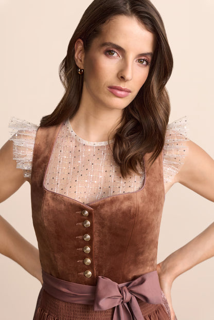 Krüger Samara Maxi Dirndl, Brown — 80cm 2pc Set