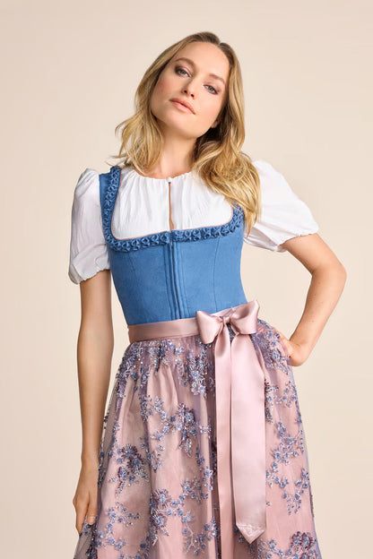 Kruger Midi Dirndl 2pc 60cm "Ola" blue