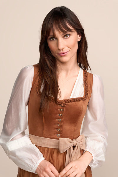 (new) Kruger Midi Dirndl 2pcs. 60cm "Nelda" brown