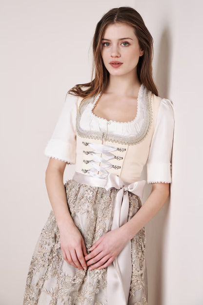 Kruger Long Dirndl 2pcs. 70cm "Monique" beige (36)