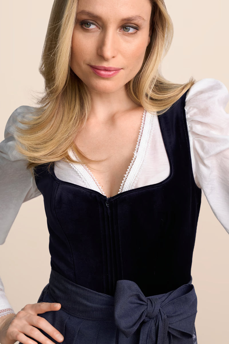 Kruger Long Dirndl 2pcs. 70cm "Violante" blue