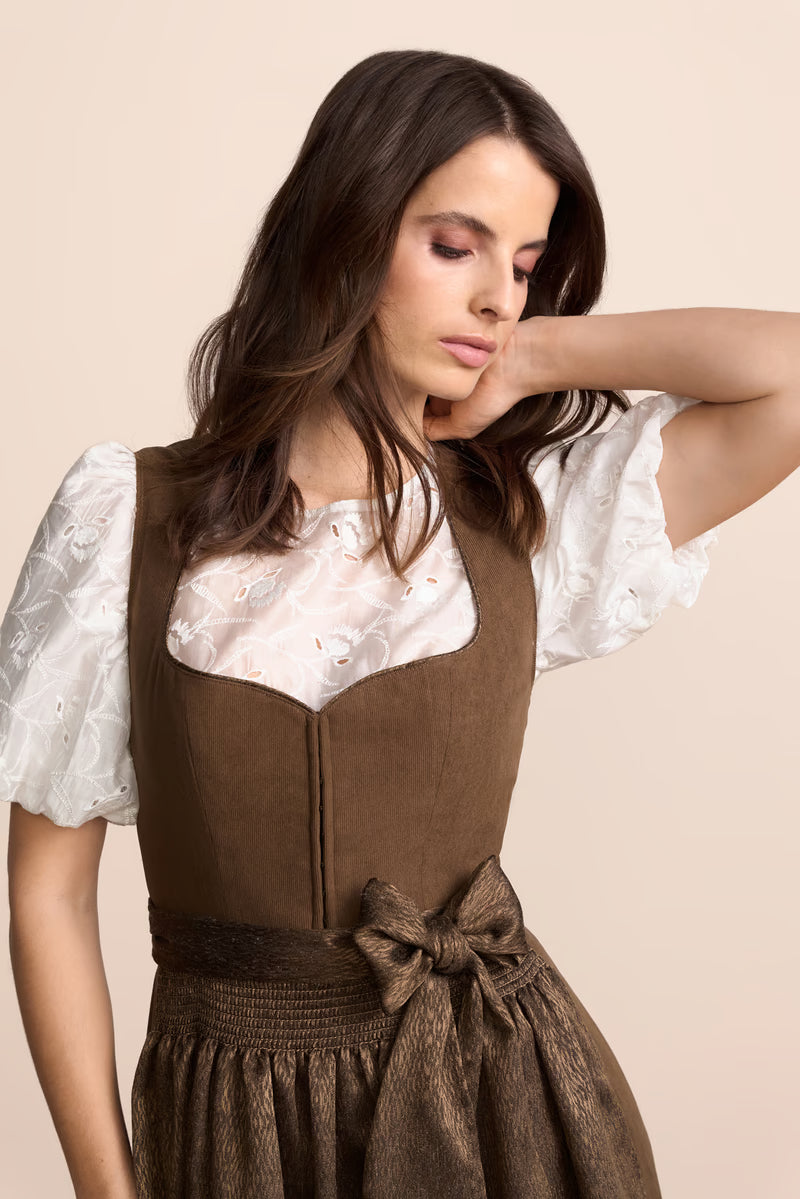 Krüger Malea Long Dirndl, Brown — 70cm 2pc Set