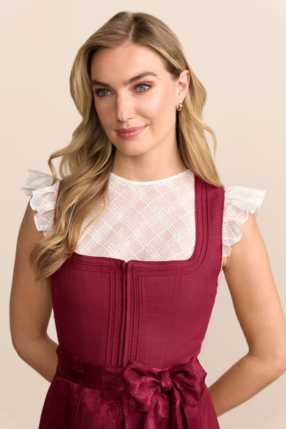 Krüger Roselin Long Dirndl, Red — 70cm 2pc Set