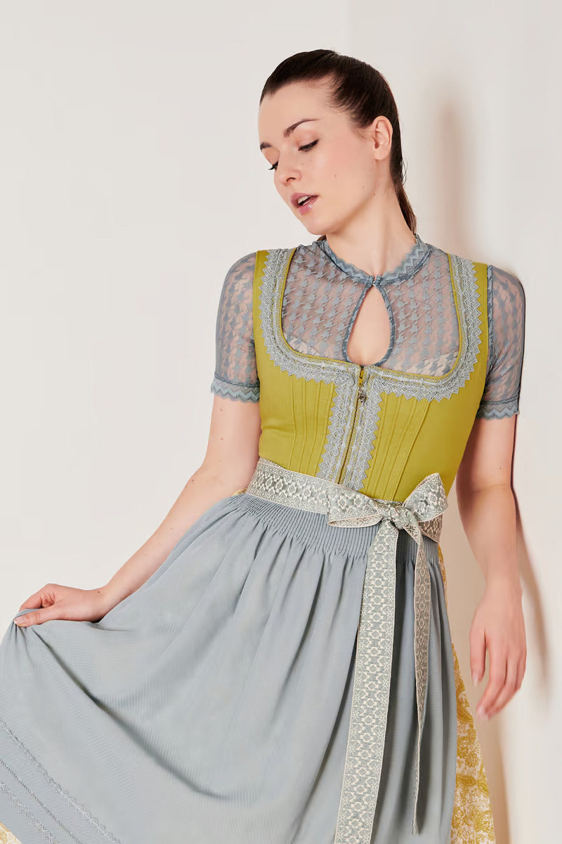 Kruger Long Dirndl 2pcs. 70cm "Eltje" yellow