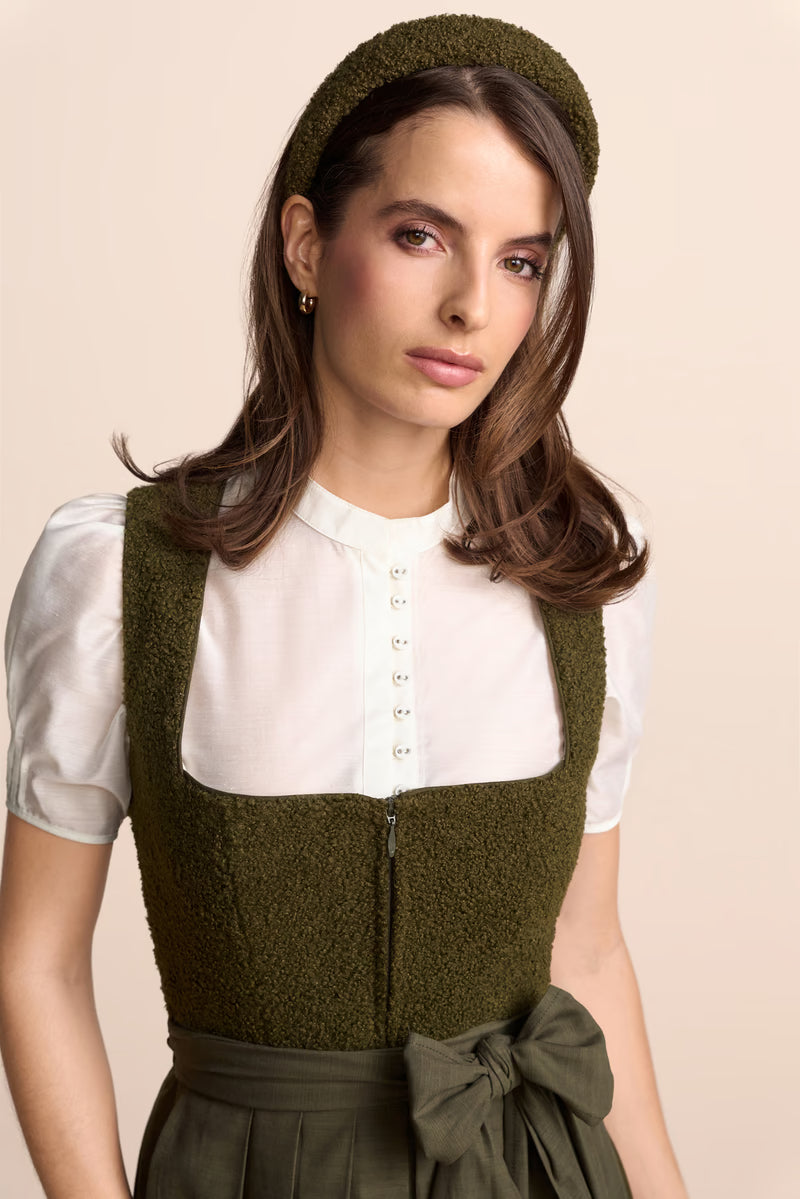 Krüger Noeline Long Dirndl, Green — 70cm 2pc Set