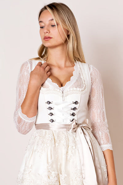 Kruger Wedding Dirndl 2pcs. 60cm "Eudora" ecru