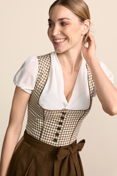 Kruger Long Dirndl 2pcs. 70cm "Micaela" brown