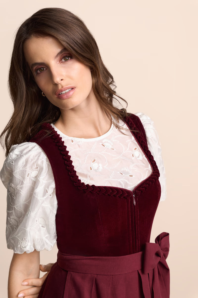 Krüger Naomie Long Dirndl, Red — 70cm 2pc Set