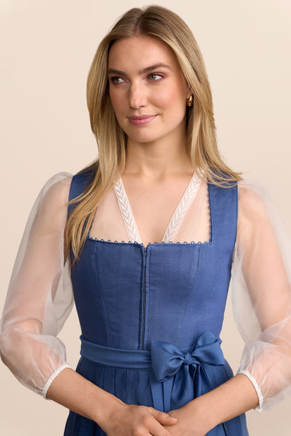 Krüger Myrilla Long Dirndl, Blue — 70cm 2pc Set