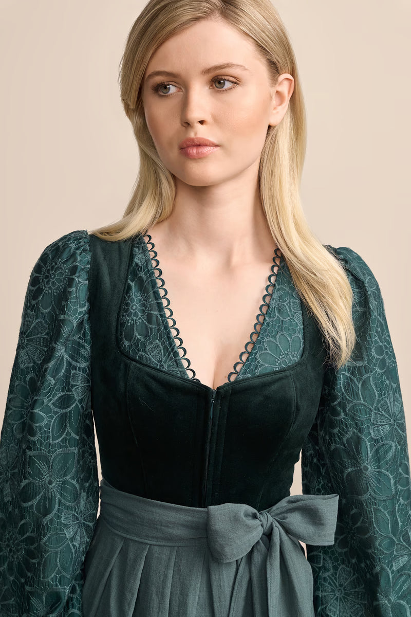 Kruger Long Dirndl 2pcs. 70cm "Valera" green (32,38)