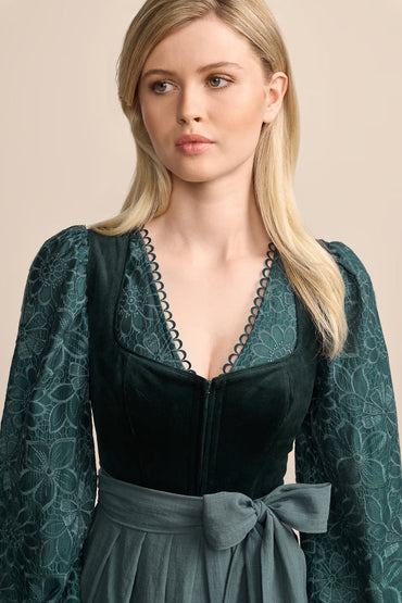 Kruger Long Dirndl 2pcs. 70cm "Valera" green (32,38)