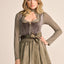 Kruger Long Dirndl 2pcs. 70cm "Ester" olive