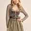 Kruger Midi Dirndl 2pcs. 60cm "Ester" olive