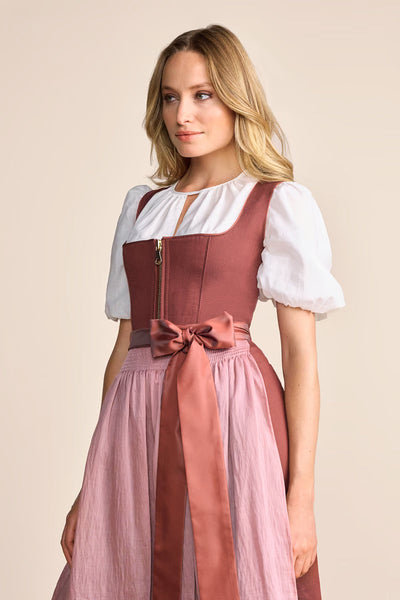 Kruger Midi Dirndl 2pcs. 60cm "Elja" red