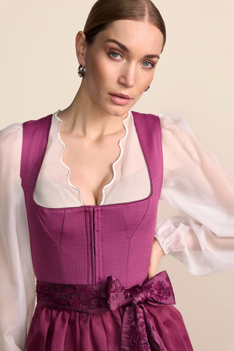 Krüger Rosaria Long Dirndl, Pink — 70cm 2pc Set