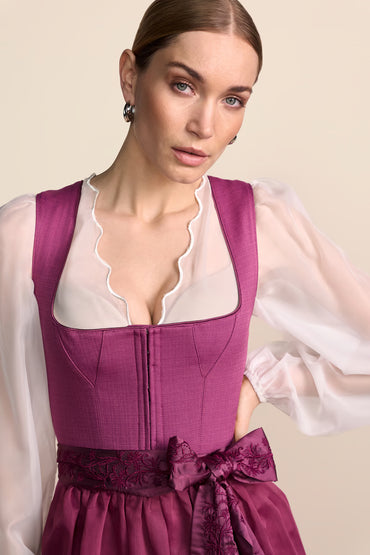 Krüger Rosaria Long Dirndl, Pink — 70cm 2pc Set