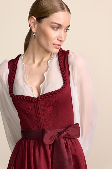 Krüger Gaetana Long Dirndl, Red — 70cm 2pc Set