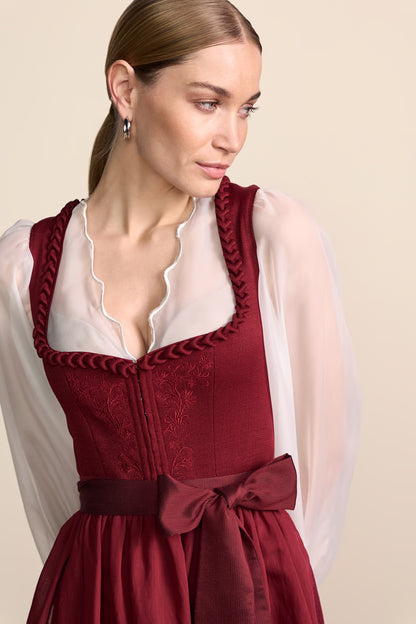 Krüger Gaetana Long Dirndl, Red — 70cm 2pc Set
